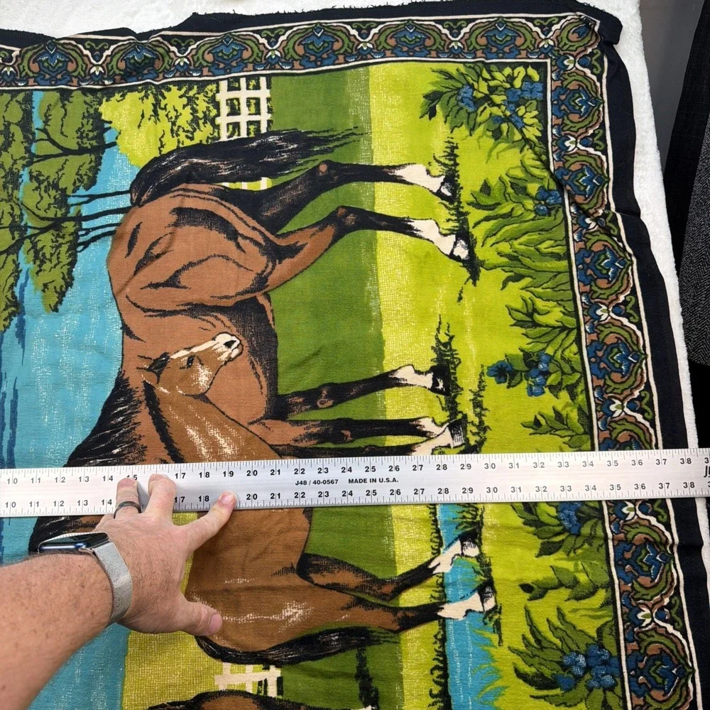 Vintage Horse Tapestry Equestrian Wall Hanging‎ Throw Blanket Farm Pastoral